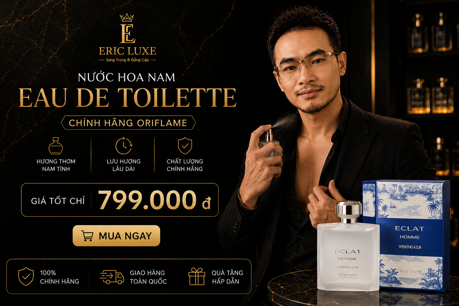 Các tầng hương nước hoa nam tươi mát lịch lãm